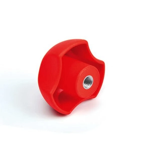 EMES - PYBK5010 Kırmızı Plastik Yonca Burçlu Çap:50 M10 Somunlu