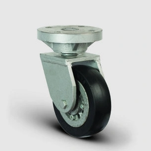 EMES - EH01VBR170 Döner Tablalı Döküm Üzeri Kauçuk Kaplı Tekerlek Çap:170 Lama Çatılı Ağır Sanayi Tekerleği Kaynak Maşa Oynak Tabla Bağlantılı Bilya Rulmanlı