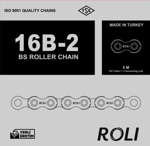 16B2 1x2 Zincir Roli Yerli Üretim Zincir Bir İnç Çift Sıra Zincir DIN 8187 Hatve:25,40mm (Paket:5 metre) - 2