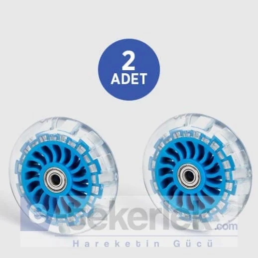 2 Adet MBC100*25 Mavi Şeffaf Tekerlek Çap:100 Bilya Rulmanlı Tekerlek Genişlik:25 Teker 2li Set 2xMBC100*25 - 1