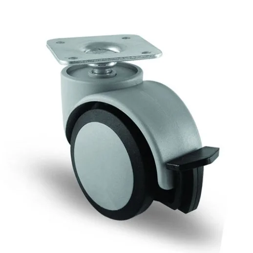 4 Adet EC01MKT50F, Oynak Tablalı Frenli Mobilya Tekerleği Sehpa Tekeri, Çap:50, 4lü Set, Geniş Sessiz Tip - 2