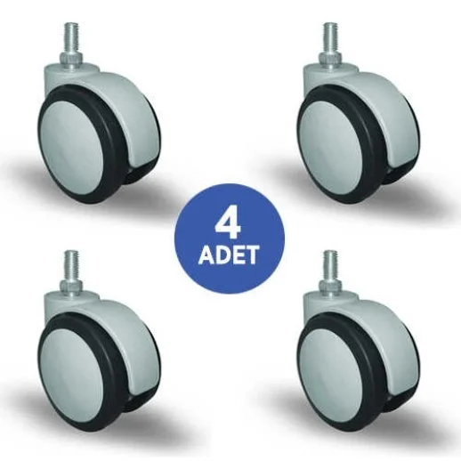 4 Adet EC05MKT75, Oynak Civatalı Mobilya Tekerleği Sehpa Tekeri, Çap:75, 4lü Set, Geniş Sessiz Tip - 1