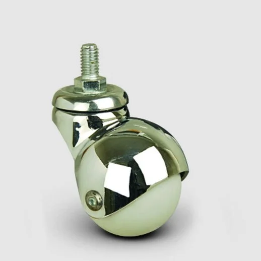 4 Adet EF05MKC50, Oynak Civatalı PVC Kaplı Mobilya Tekerleği, Küre Tekerlek Krom Kaplı, Çap:50, 4lü Set - 2