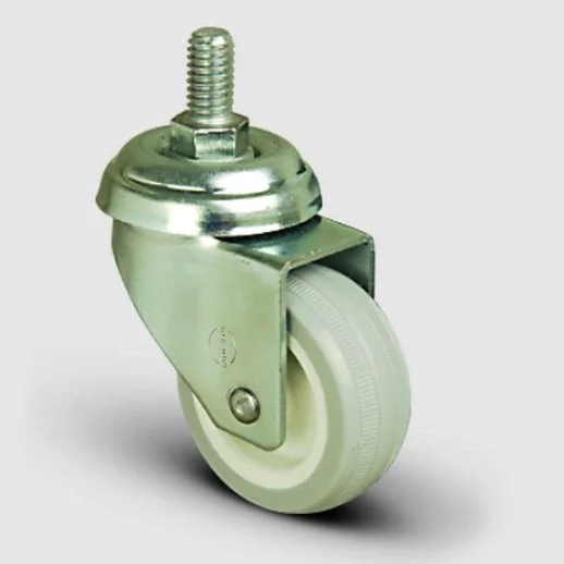 4 Adet EP05ZKC50, Oynak Civatalı PVC Kaplı Mobilya Tekerleği, Sehpa Tekeri, Çap:50, 4lü Set, Çift Dizi Bilyalı Geniş Tip - 2