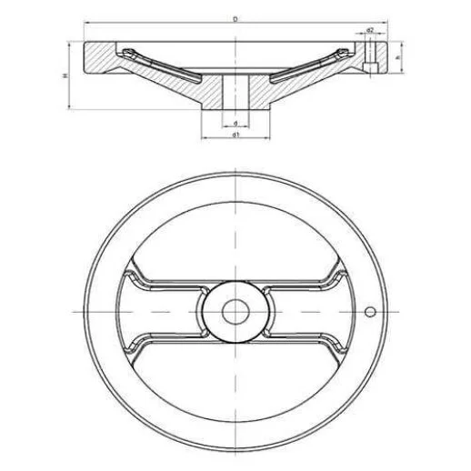 AÇ125 Alüminyum Volan Çap:125mm Alüminyum Çark M6 - 2