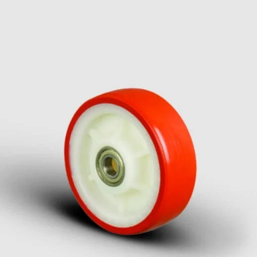 ZBP100x35 Poliamid Üzeri Poliüretan Kaplı Çap:100 Bilya Rulmanlı Tekerlek - 1