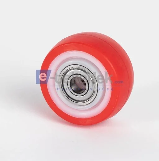 ZBP55x25 Poliamid Üzeri Poliüretan Kaplı Çap:55 Bilya Rulmanlı Tekerlek - 1