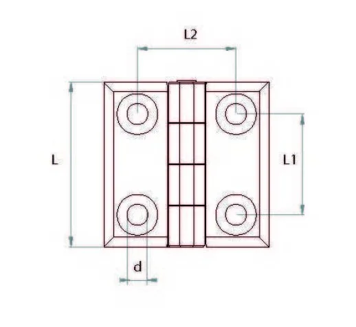 ZMB5076 Burçlu Siyah Metal Menteşe 50x76 Delik Ekseni:30x56 Boyalı Zamak Menteşe - 2