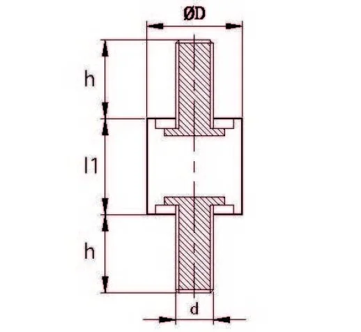 TCCP 4030 08 Çift Taraf Civatalı Titreşim Takozu Çap:40 Yükseklik:30, Pullu, 40x30 M8 Civatalı - 2