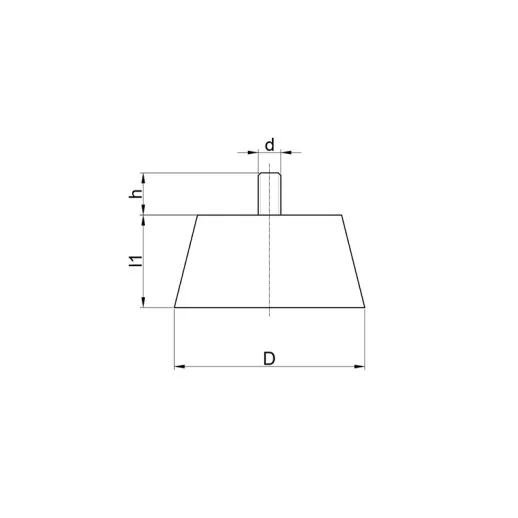 TKCP 110 Civatalı Konik Vakum Titreşim Takozu Pullu, Çap:110, l1:100, M12 Civatalı - 2