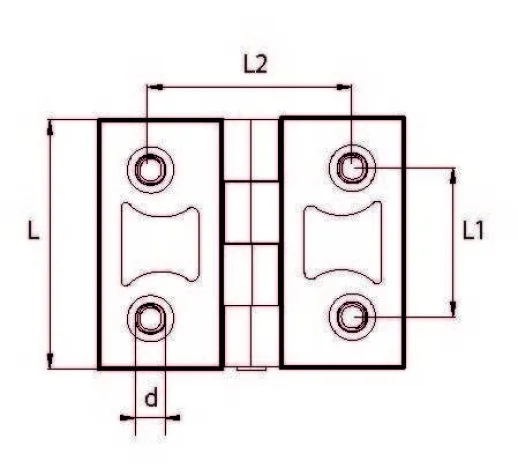 ZMCk5063 Civatalı Krom Menteşe 50x63 Delik Ekseni:30x43 M6x12 Civatalı Krom Zamak Menteşe - 2