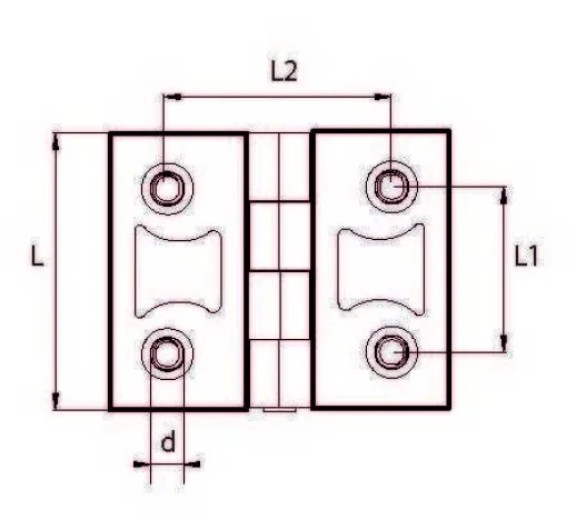 ZMCk6060 Civatalı Krom Menteşe 60x60 Delik Ekseni:36x36 M8x14 Civatalı Krom Zamak Menteşe - 2