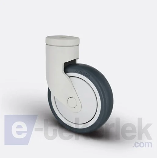 ESP04MBT100 Delik Bağlantılı Plastik Maşalı Çap:100 Medikal Ekipman Tekerleği Bilya Rulmanlı Oynak Maşalı Çift Bilya Yataklı - 1