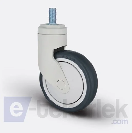 ESP05MBT125 Civata Bağlantılı Plastik Maşalı Çap:125 Medikal Ekipman Tekerleği Bilya Rulmanlı Oynak Maşalı Çift Bilya Yataklı - 1