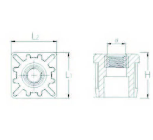 RU404010 Kare Rotil Üst 40x40 M10 - 2
