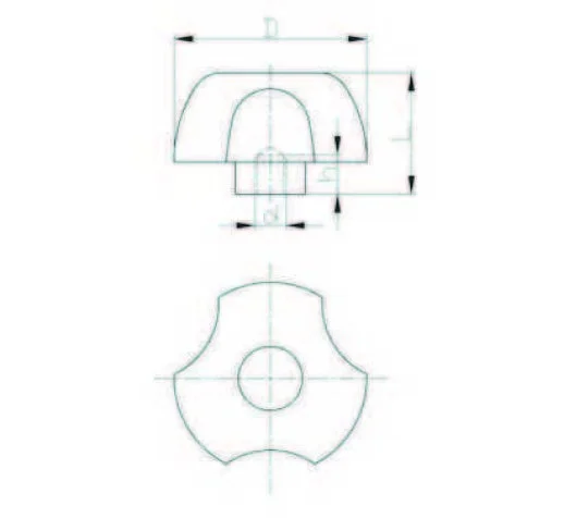 PYBK4008 Kırmızı Plastik Yonca Burçlu Çap:40 M08 Somunlu - 2