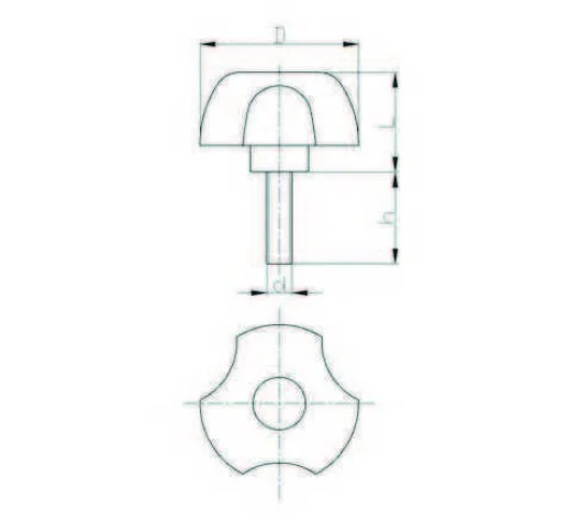 PYCK631240 Kırmızı Plastik Yonca Civatalı Çap:63 M12x40 Civatalı - 2