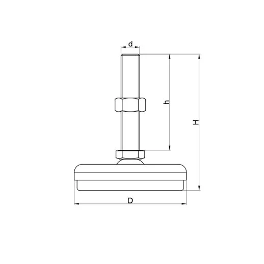 KKA401050 Krom Kaplı Ayak Çap:40 M10x50mm Civatalı - 2