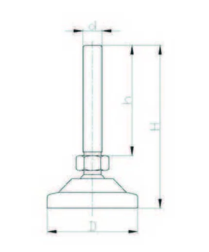 MAIM601010 Mafsallı Paslanmaz Metal Ayak Çap:60 M10x100mm Civatalı INOX - 2