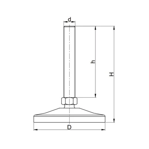 MAM101610 Mafsallı Metal Ayak Çap:100 M16x10 - 2