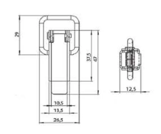 MI2B Büyük Mandal Inox Mafsallı Paslanmaz - 2