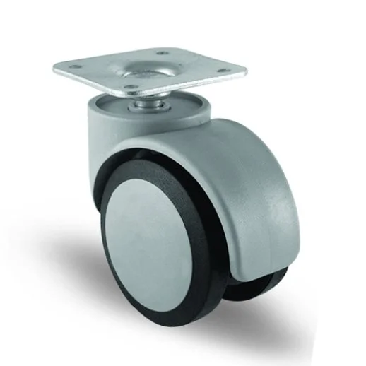 EC01MKT50 Döner Tablalı Poliüretan Tekerlek Çap:50 Oynak Tabla Bağlantılı, Burçlu Mobilya Tekerleği Medikal Ekipman Tekeri - 1