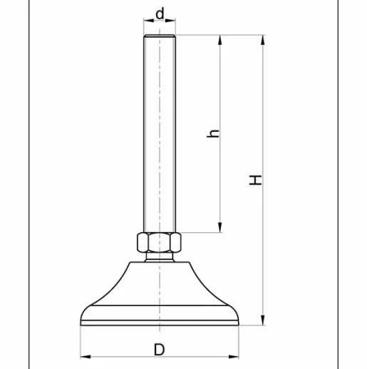 PAMD801610 Mafsallı Plastik Ayak Düz Tip Çap:80 M16x100mm Civatalı - 2