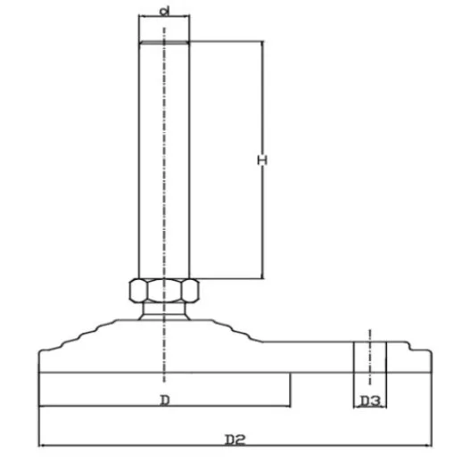 PAMYZB 80 2015 PLASTİK AYAK MAFSALLI ZEMİN BAĞLANTILI ÇAP:80 M20*150 - 2