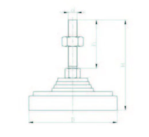 PAS122025 Sabit Plastik Ayak Çap:120 M20x250 Mm Civatalı - 2