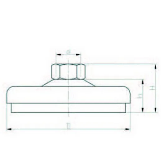 IAB6010 Paslanmaz Ayak Burçlu Çap:60 M10 Somunlu - 3
