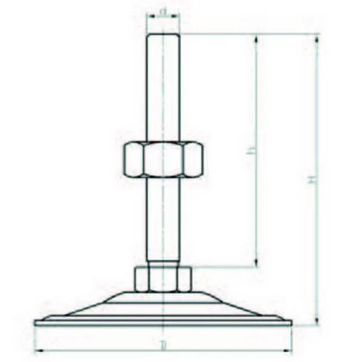 SAI101610 Paslanmaz Sac Ayak Çap:100 M16x100mm Civatalı - 3