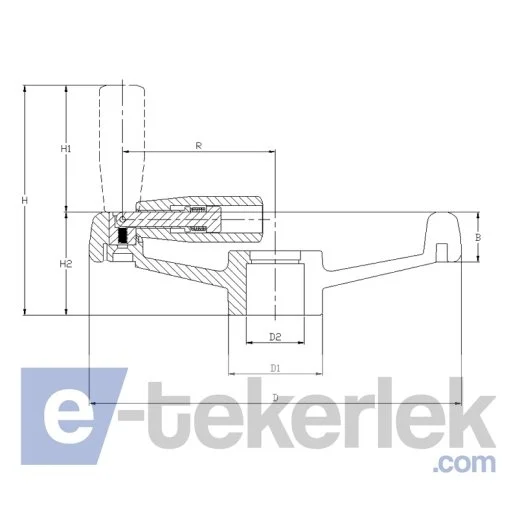 PÇKK 150 PLASTİK ÇARK KATLANIR KOLLU ÇAP:150 KOL UZUNLUĞU:70 - 2