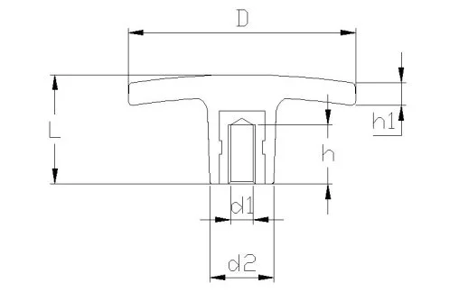 PETEKB 7110 PLASTİK ENDÜSTRİYEL T KOL BURÇLU ÇAP:71 M10 - 2