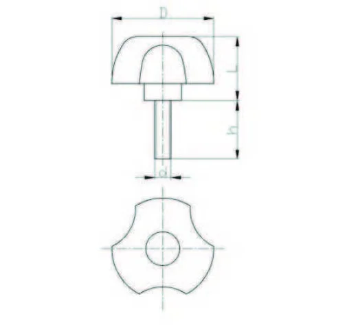 PYC400840 Plastik Yonca Civatalı Çap:40, M8x40 - 2