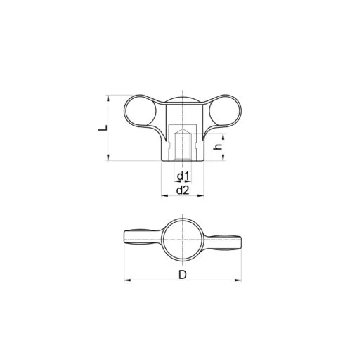 PTB27010 PLASTİK KELEBEK TUTAMAK BURÇLU ÇAP:70 M10 EMES - 2
