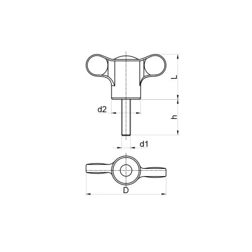 PTC2550850 PLASTİK KELEBEK TUTAMAK CİVATALI ÇAP:55 M8X50 EMES - 2