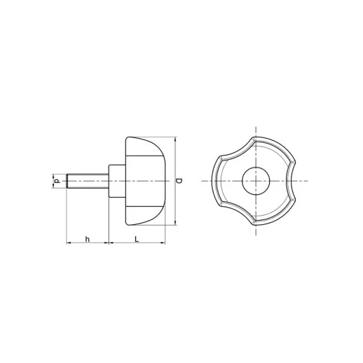 PYCP 50 1030 PLASTİK YONCA PİRİNÇ CİVATALI ÇAP:50 M10*30 - 2