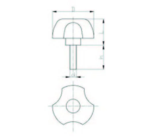 PYCT501050 Turuncu Plastik Yonca Civatalı Çap:50 M10x50 - 2
