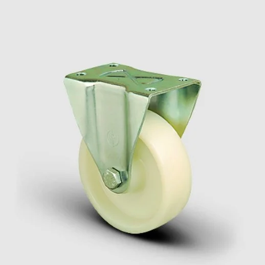 EK02ZBZ150 Sabit Maşalı Poliamid Tekerlek Çap:150 Orta Sanayi Tekerleği Sabit Tabla Bağlantılı Bilya Rulmanlı - 1