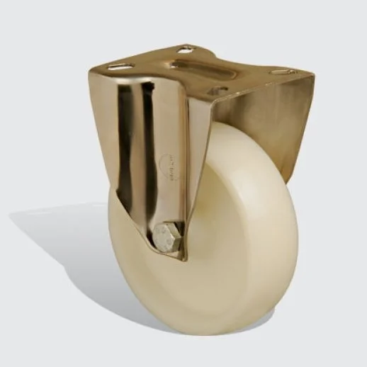 SSEM02ZKZ125 Paslanmaz Sabit Maşalı Poliamid Tekerlek Çap:125 Inox Hafif Sanayi Tekerleği Burçlu Sabit Tabla Bağlantılı - 1