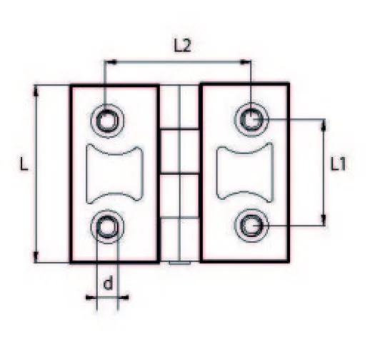 SMB60106 Sac Menteşe Boyalı 60x106 Delik Ekseni:36x80 5 Delikli - 2