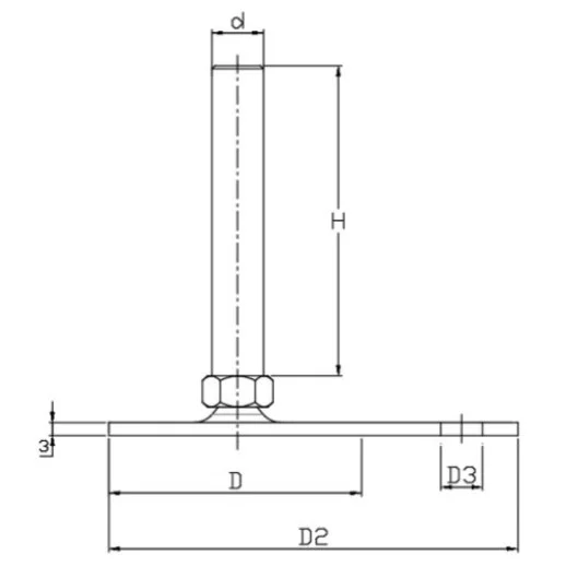 SAIYZB 80 2015 SAC AYAK INOX YANDAN ZEMİN BAĞLANTILI ÇAP:80 M20*150 - 2