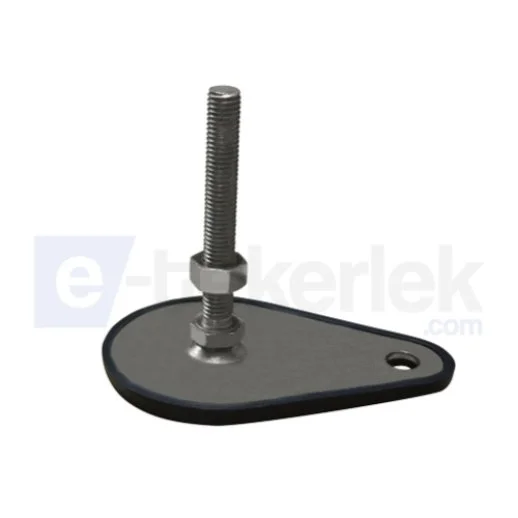 SAIYZBR 80 1610 SAC AYAK INOX YANDAN ZEMİN BAĞLANTILI KAUÇUKLU ÇAP:80 M16*100 - 1