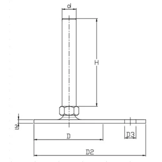 SAYZB 80 1290 SAC AYAK YANDAN ZEMİN BAĞLANTILI ÇAP:80 M12*100 - 2