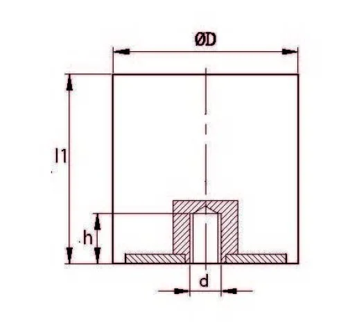 TBP 302008 Tek Taraf Burçlu Titreşim Takozu Çap:30 Yükseklik:20, Pullu, 30x20 M8 Burçlu - 2