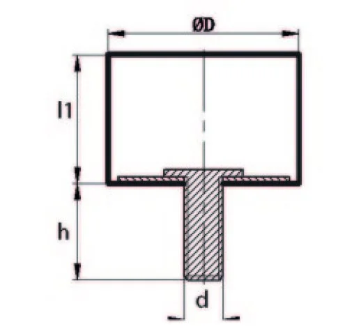 TCP 301508 Tek Taraf Civatalı Titreşim Takozu Çap:30 Yükseklik:15, Pullu, 30x15 M8 Civatalı - 2